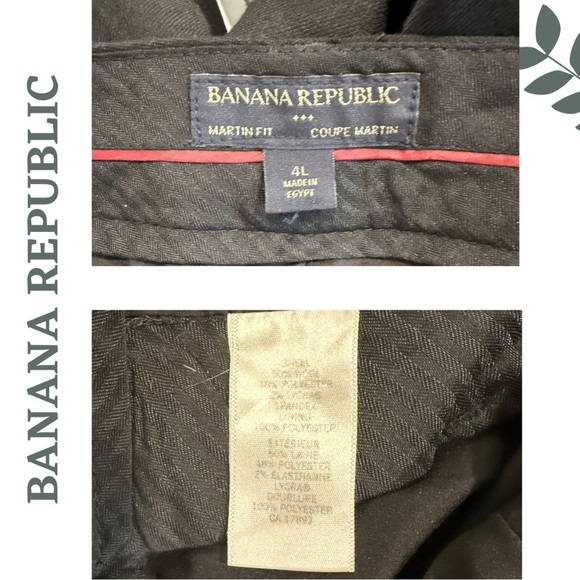 Banana Republic Black Dress Pants – Wool Blend Martin Fit, Size 4 Long, Lined - Picture 5 of 5
